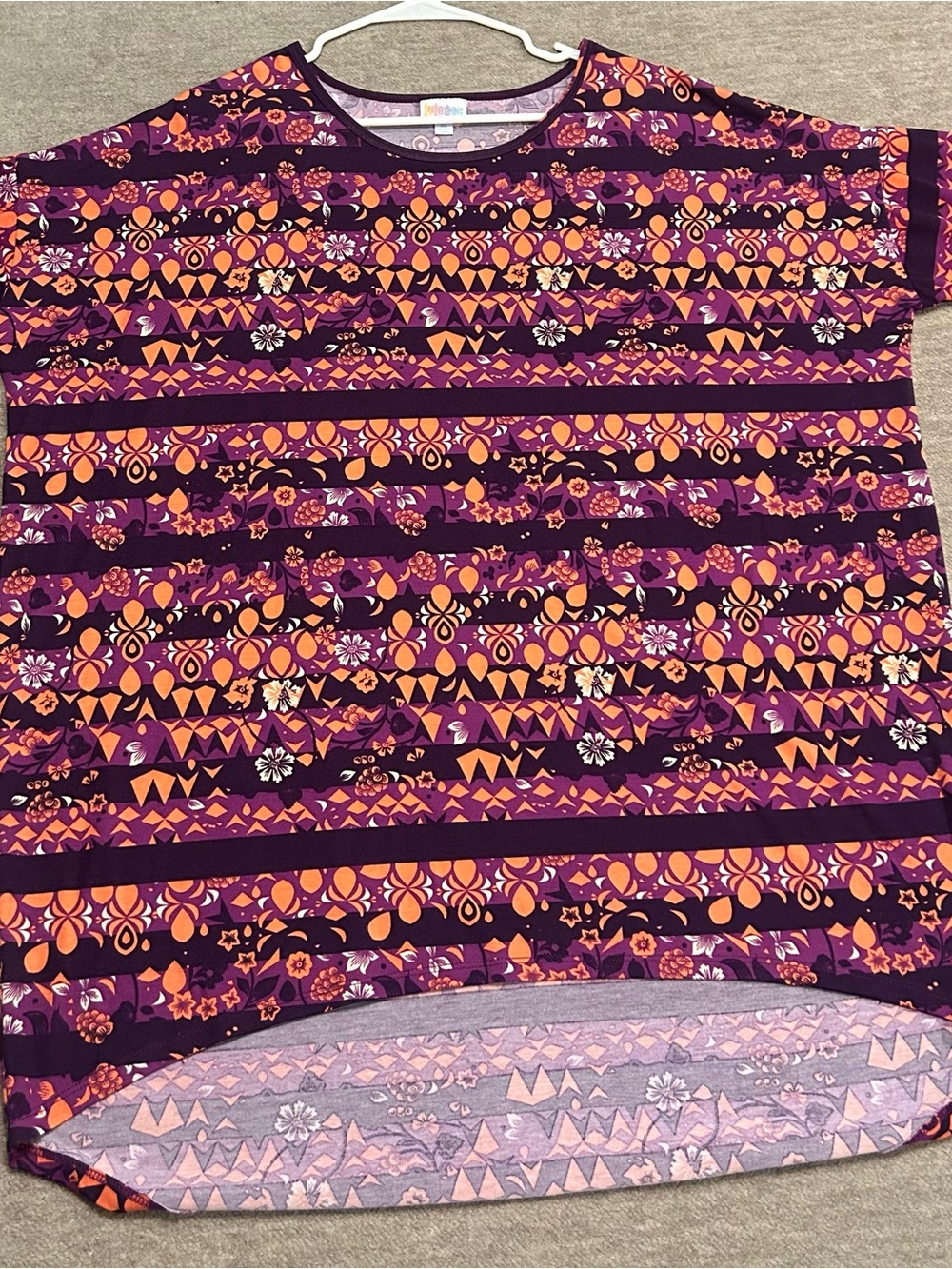 Purple & Orange Patterned Tunic